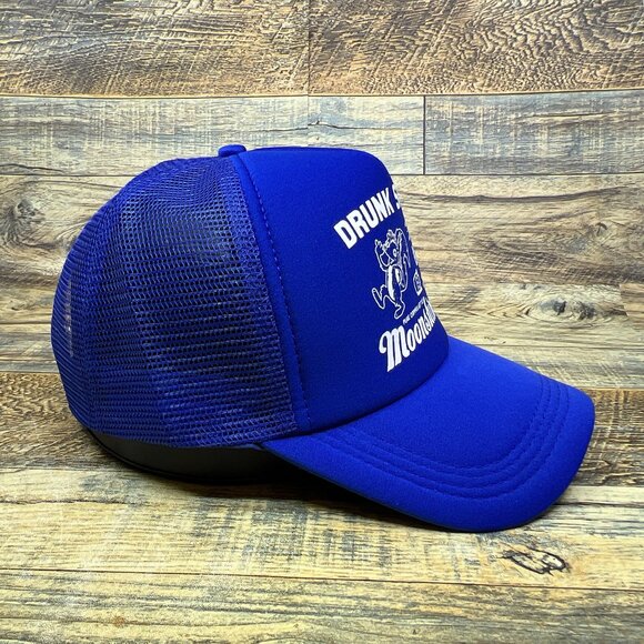 Drunk Skunk Moonshine Unisex Trucker Hat Blue Snapback Kentucky Baseball Cap - Picture 4 of 5